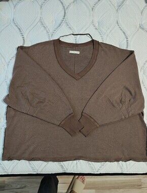We The Free Women's Chocolate Brown Venus V-Neck Pullover